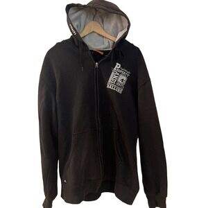 AND1 Vintage Men's Full Zip Hoodie/ BASKETBALL Sweatshirt Large BLACK Pre-own